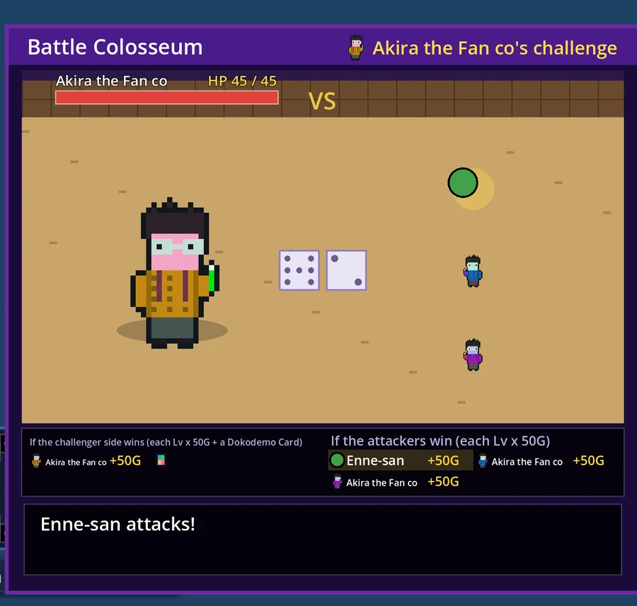 Battle Colosseum: the giant challenger faces the attacks