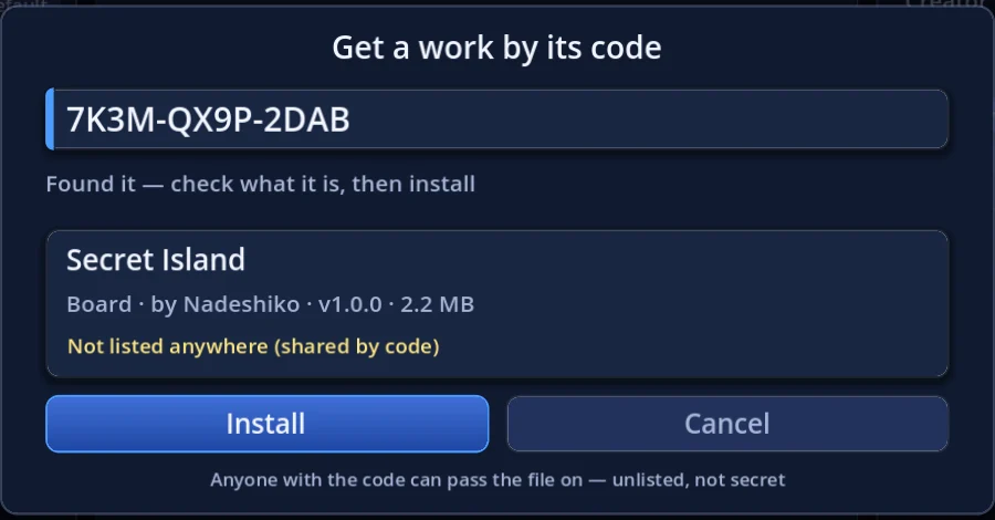 Get a work by its code