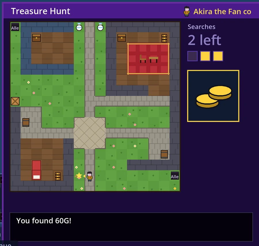 Treasure Hunt: found 60G