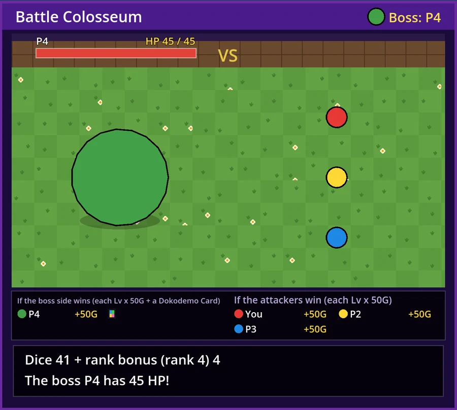 Battle Colosseum: the boss's HP has just been set