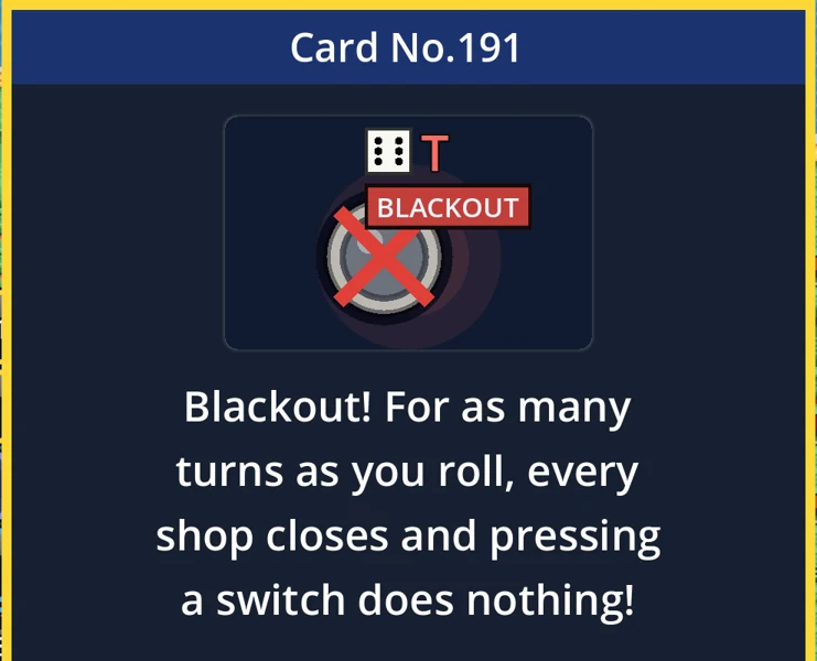 Chance card No.191 Blackout