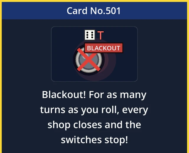 Chance card No.501 "Blackout"