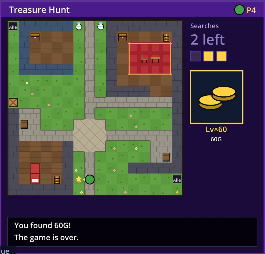 Treasure Hunt: found 60G